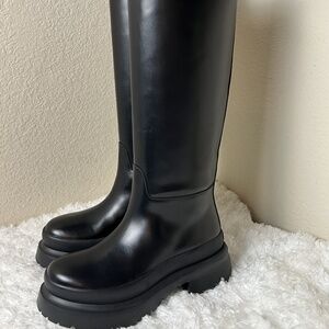 Valentino Leather Platform Boots Women's Size: 6.5 | IT 36.5